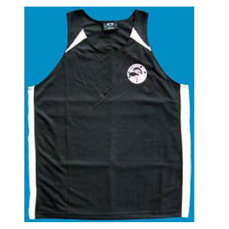 Singlet, Black with White side panels